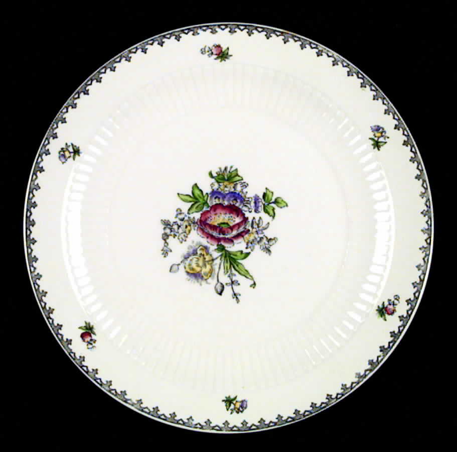 Chelsea Garden (Black Rim) Salad Plate by Adams China-1