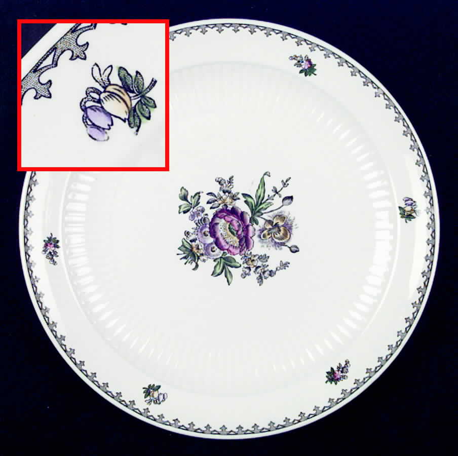 Chelsea Garden (Black Rim) Dinner Plate by Adams China-1