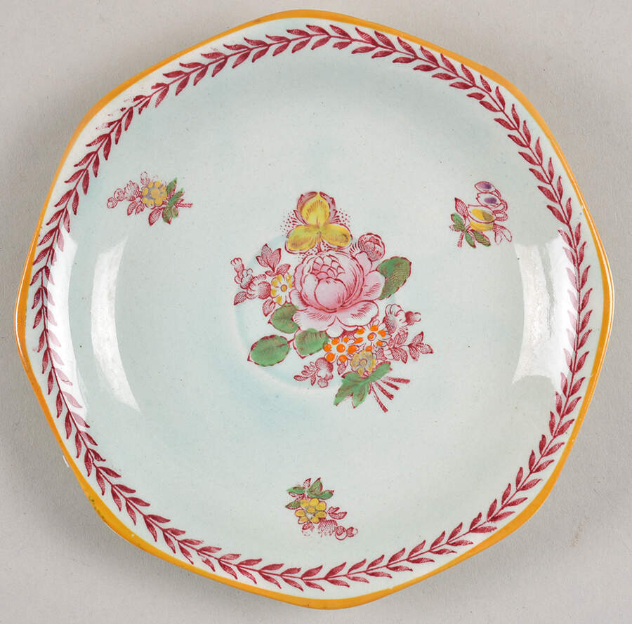 Chelsea Sprays Red (Laurel Leaf) Saucer for Demitasse Cup by Adams China-1