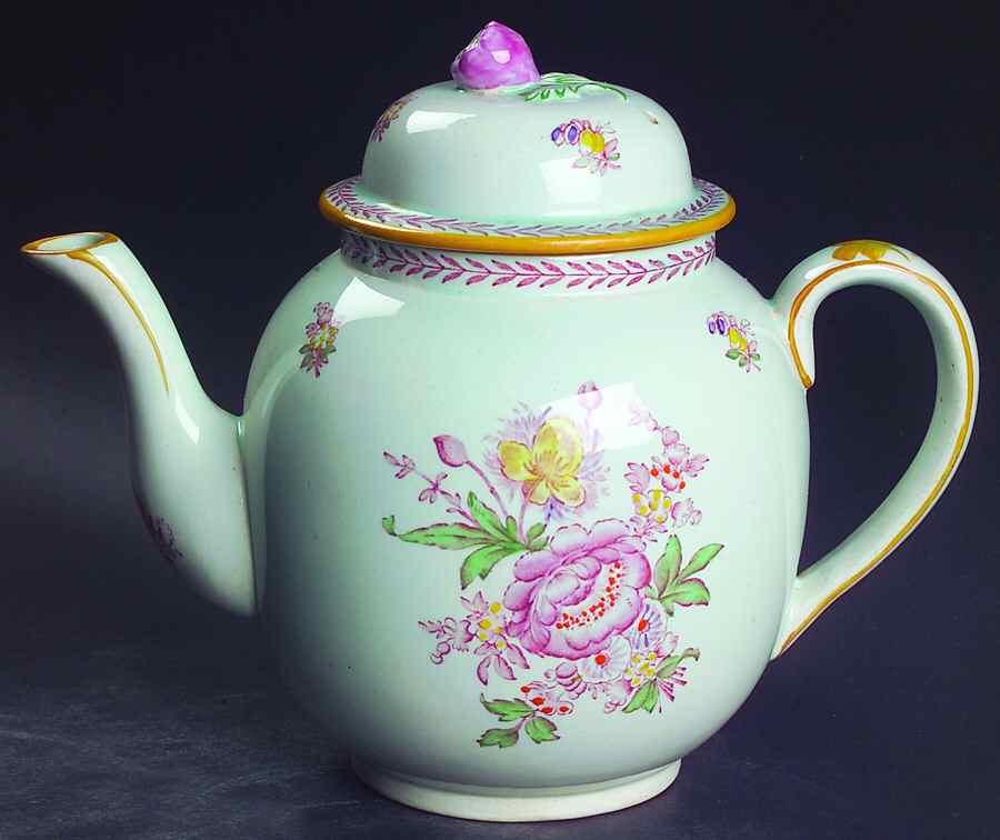 Chelsea Sprays Red (Laurel Leaf) Teapot & Lid by Adams China-1