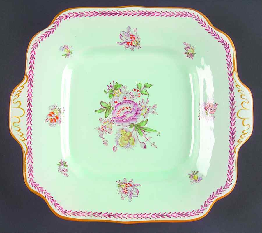 Chelsea Sprays Red (Laurel Leaf) Handled Cake Plate by Adams China-1