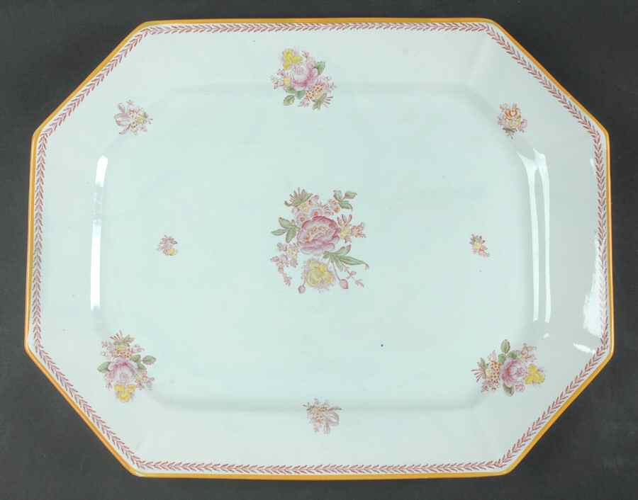 Chelsea Sprays Red (Laurel Leaf) 16" Oval Serving Platter by Adams China-1
