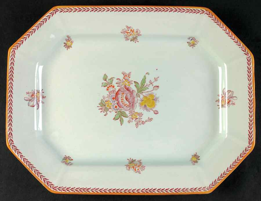 Chelsea Sprays Red (Laurel Leaf) 11" Oval Serving Platter by Adams China-1