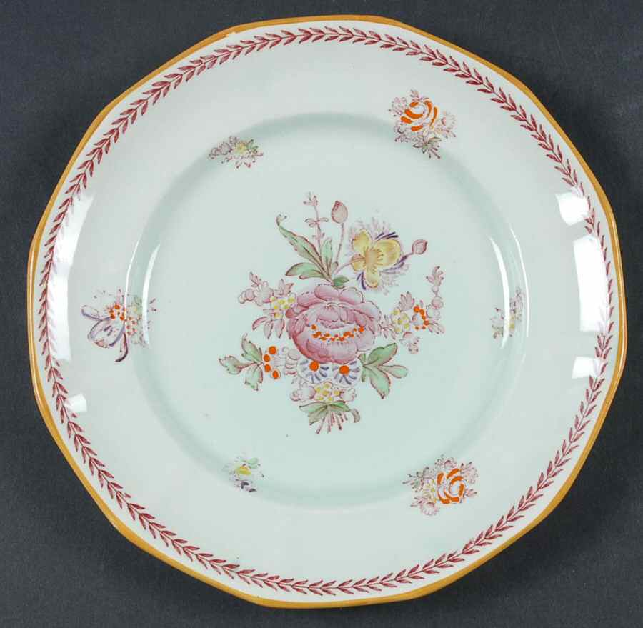 Chelsea Sprays Red (Laurel Leaf) Salad Plate by Adams China-1