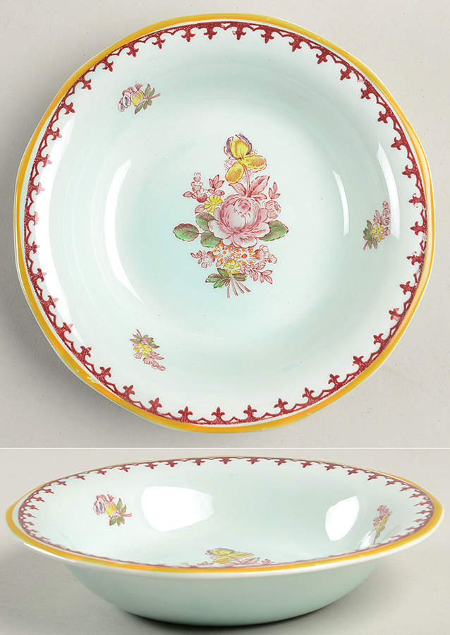 Chelsea Sprays Red (Fleur-De-Lis) Fruit/Dessert (Sauce) Bowl by Adams China-1