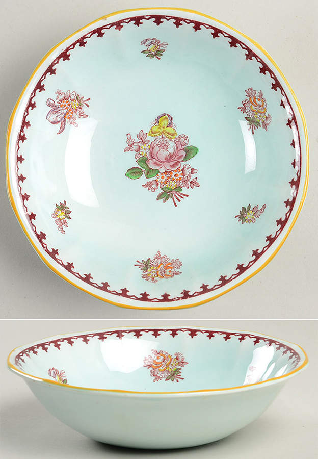 Chelsea Sprays Red (Fleur-De-Lis) Coupe Cereal Bowl by Adams China-1