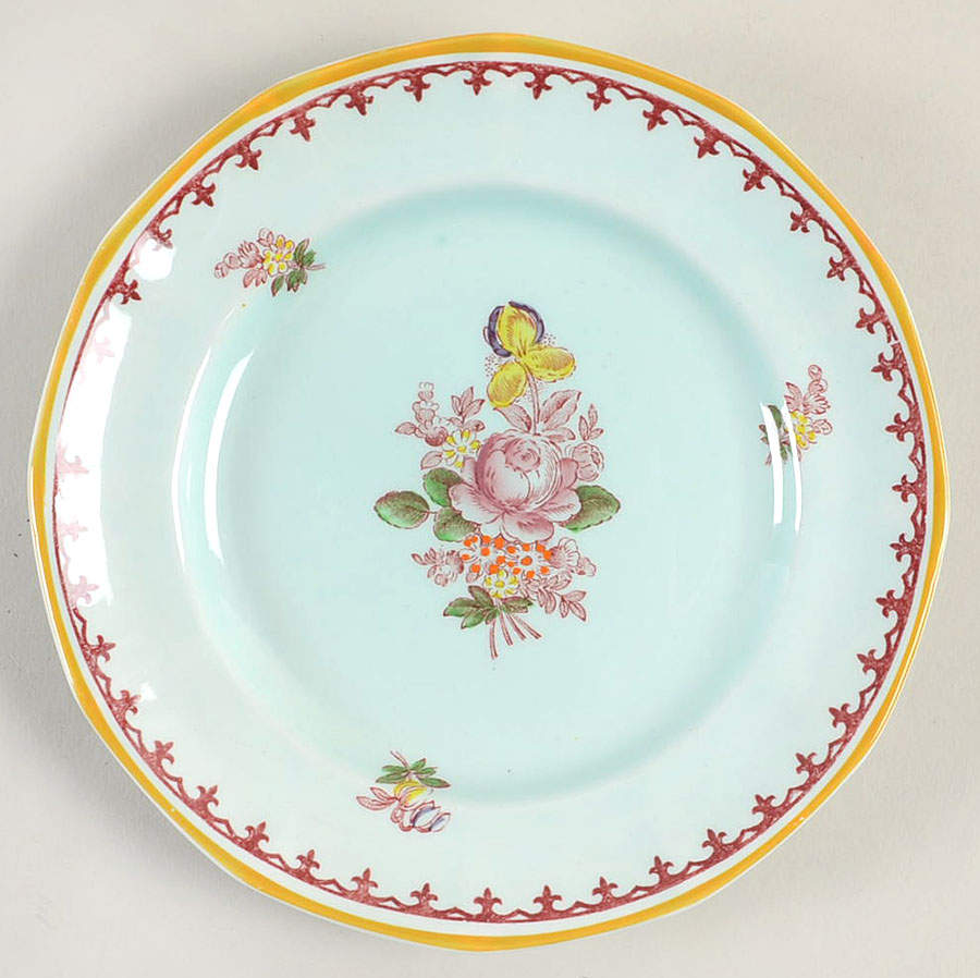 Chelsea Sprays Red (Fleur-De-Lis) Bread & Butter Plate by Adams China-1