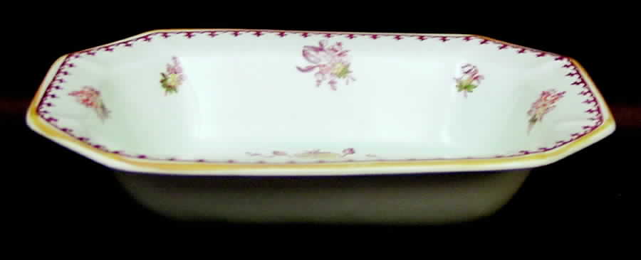 Chelsea Sprays Red (Fleur-De-Lis) 8" Oval Vegetable Bowl by Adams China-1