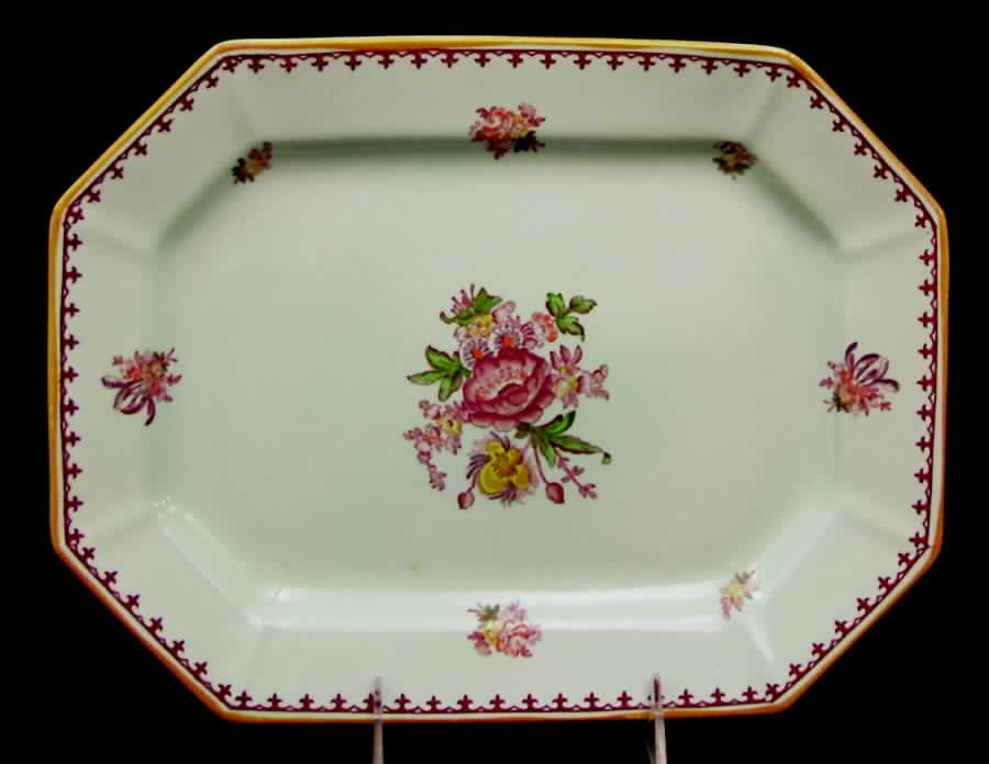 Chelsea Sprays Red (Fleur-De-Lis) 11" Oval Serving Platter by Adams China-1