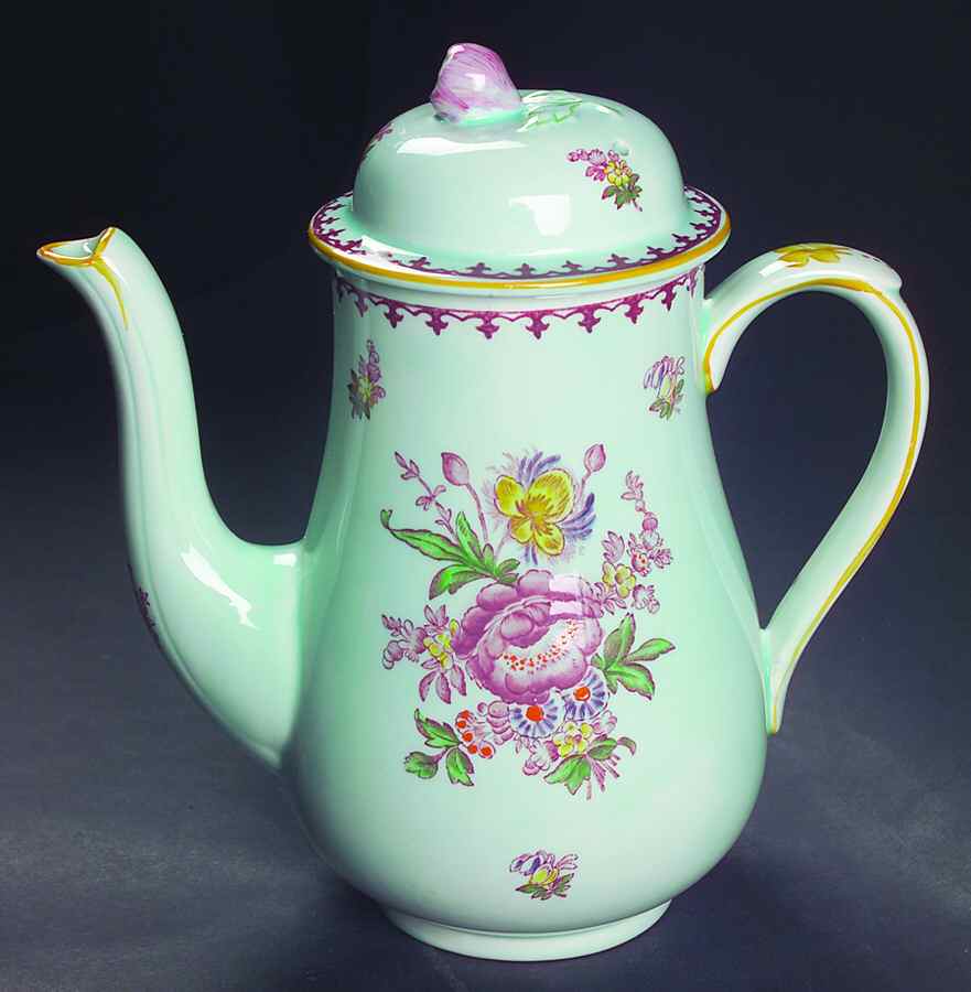 Chelsea Sprays Red (Fleur-De-Lis) Coffee Pot & Lid by Adams China-1