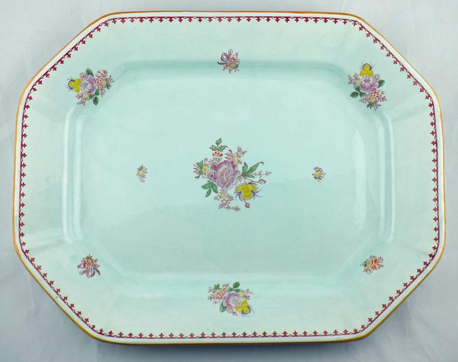 Chelsea Sprays Red (Fleur-De-Lis) 18" Octagonal Serving Platter by Adams China-1