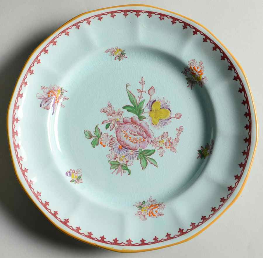 Chelsea Sprays Red (Fleur-De-Lis) Salad Plate by Adams China-1