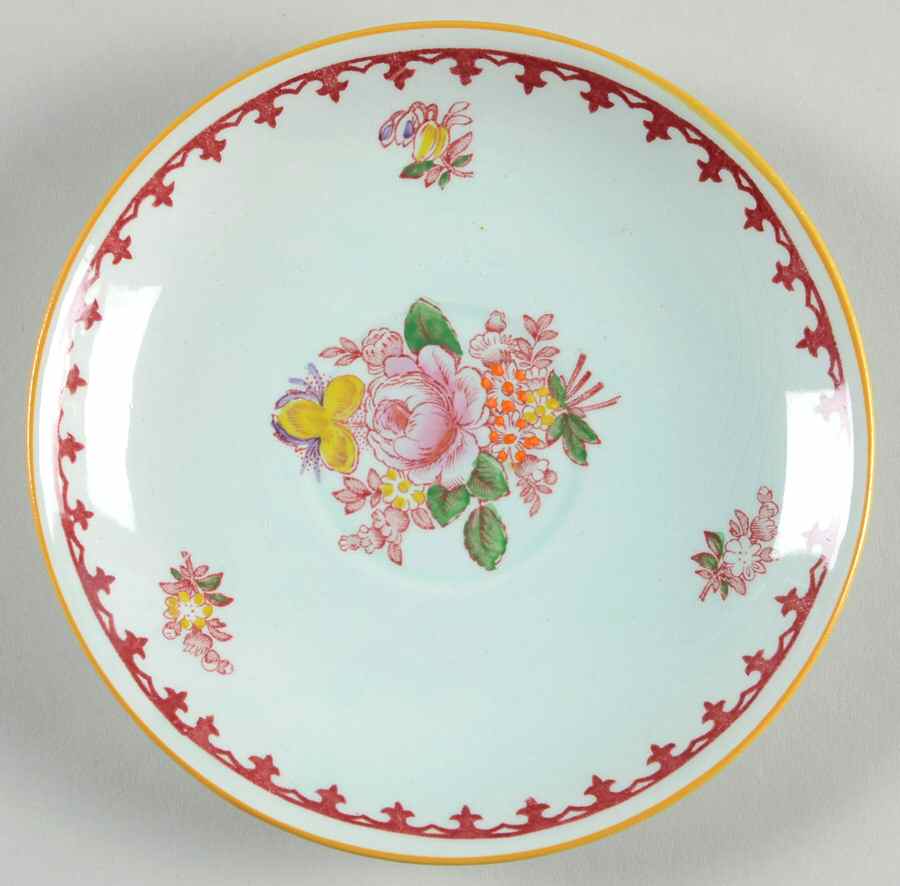 Chelsea Sprays Red (Fleur-De-Lis) Saucer for Demitasse Cup by Adams China-1