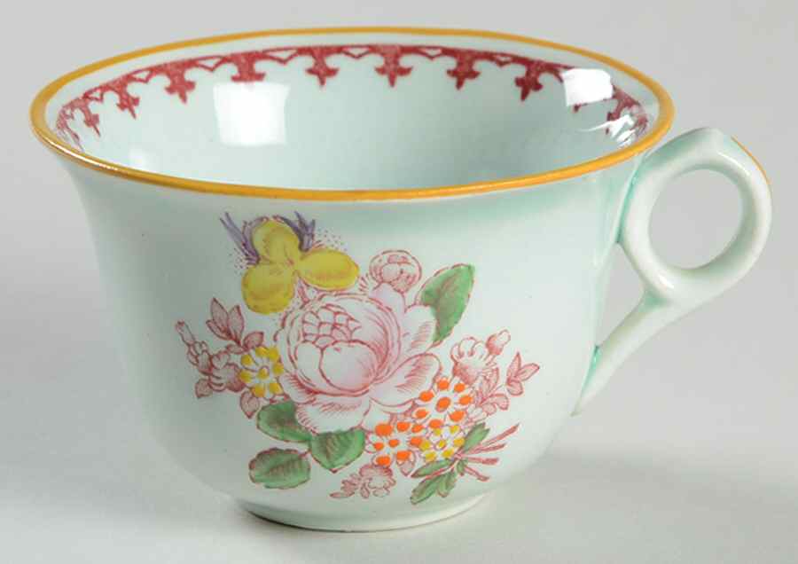 Chelsea Sprays Red (Fleur-De-Lis) Flat Demitasse Cup by Adams China-1