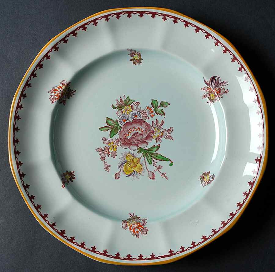 Chelsea Sprays Red (Fleur-De-Lis) Luncheon Plate by Adams China-1