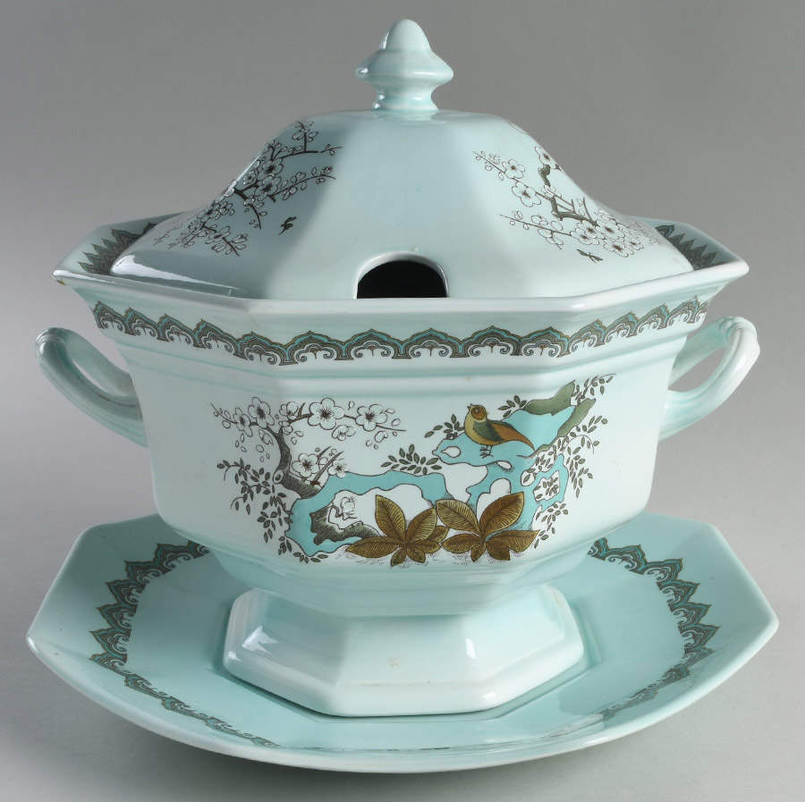 Chusan Tureen & Lid w/Underplate by Adams China-1