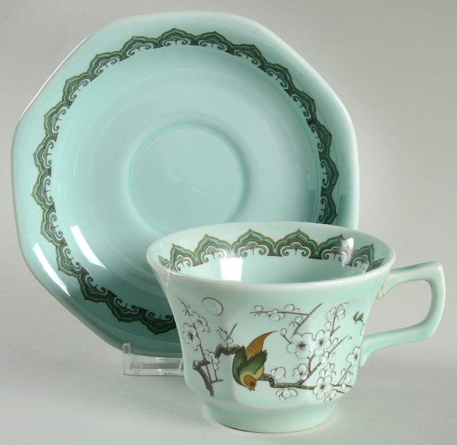 Chusan Flat Cup & Saucer Set by Adams China-1