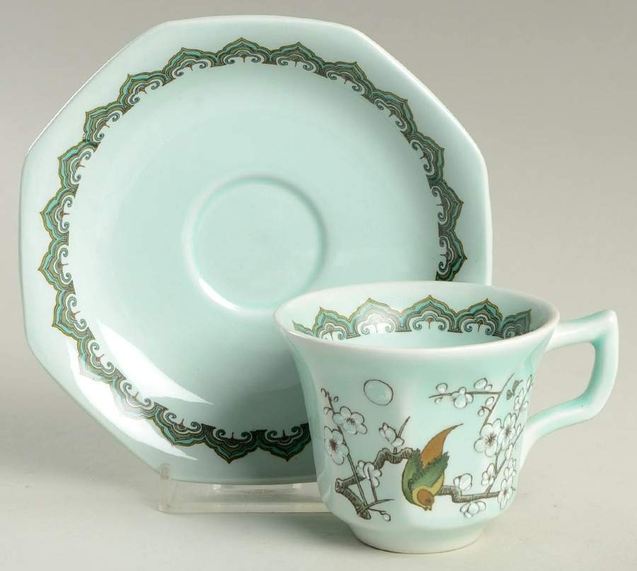Chusan Flat Demitasse Cup & Saucer Set by Adams China-1