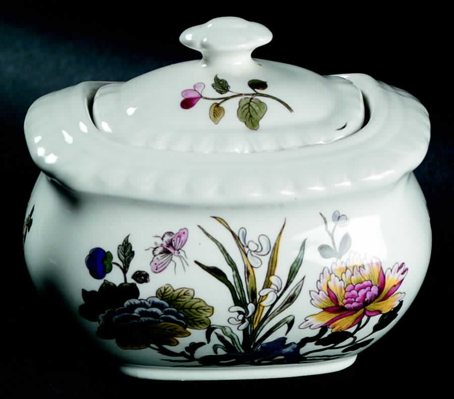 Country Meadow Mini Sugar Bowl & Lid by Adams China-1