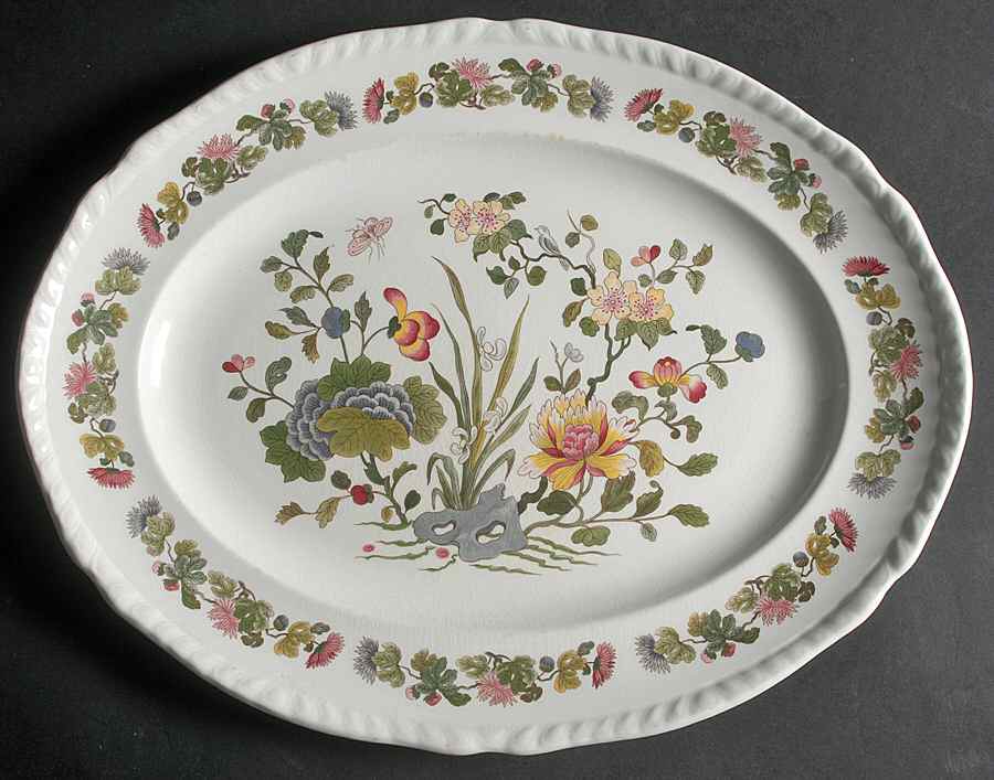 Country Meadow 15" Oval Serving Platter by Adams China-1