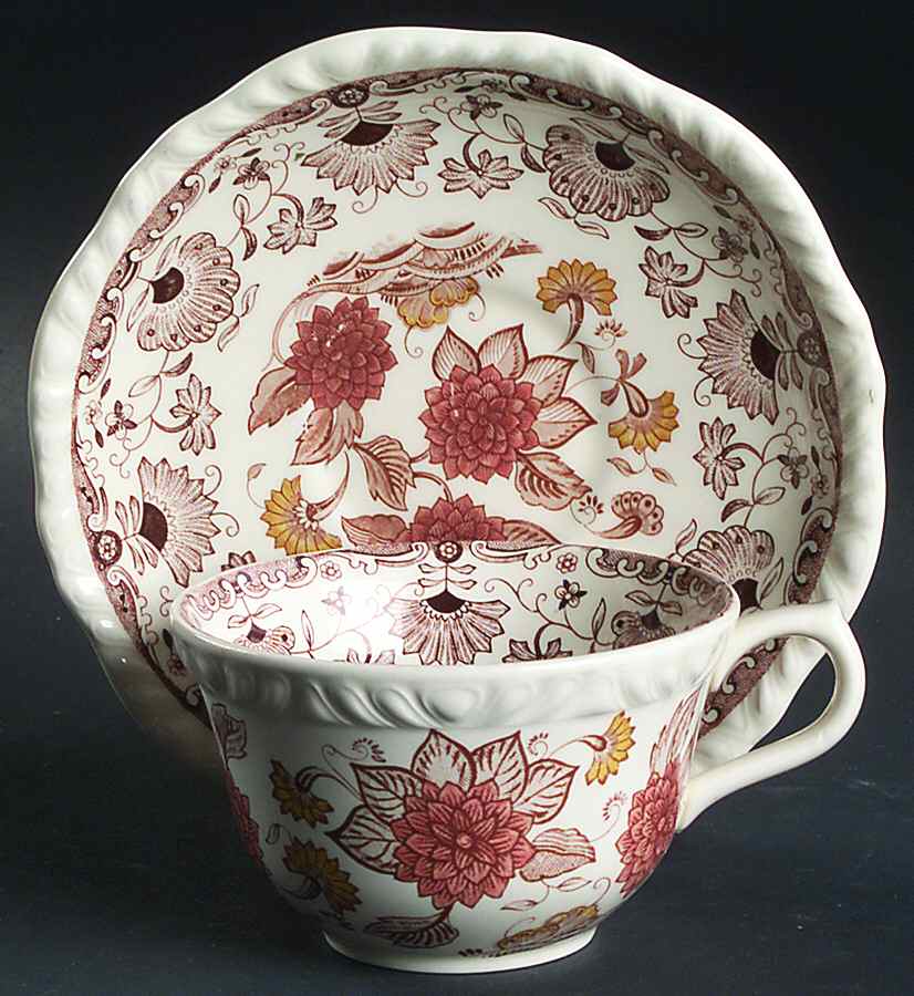 Cornwall Flat Cup & Saucer Set by Adams China-1