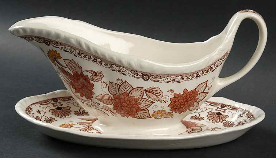 Cornwall Gravy Boat & Underplate by Adams China-1