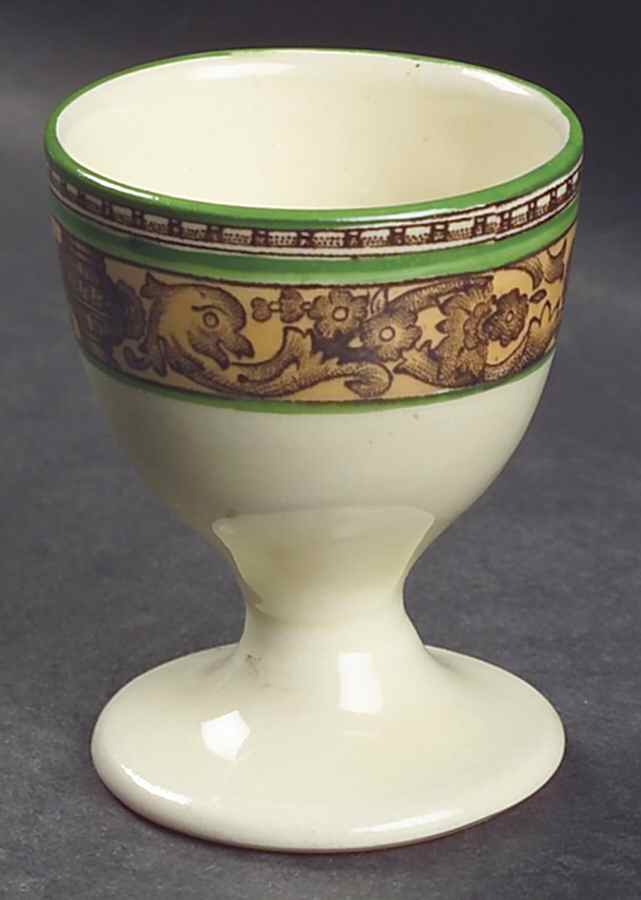 Cries of London (Green & Brown rim) Single Egg Cup by Adams China-1