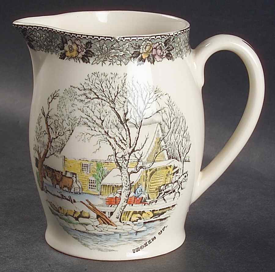 Currier & Ives Gray, Multicolor 18 Oz Pitcher by Adams China-1