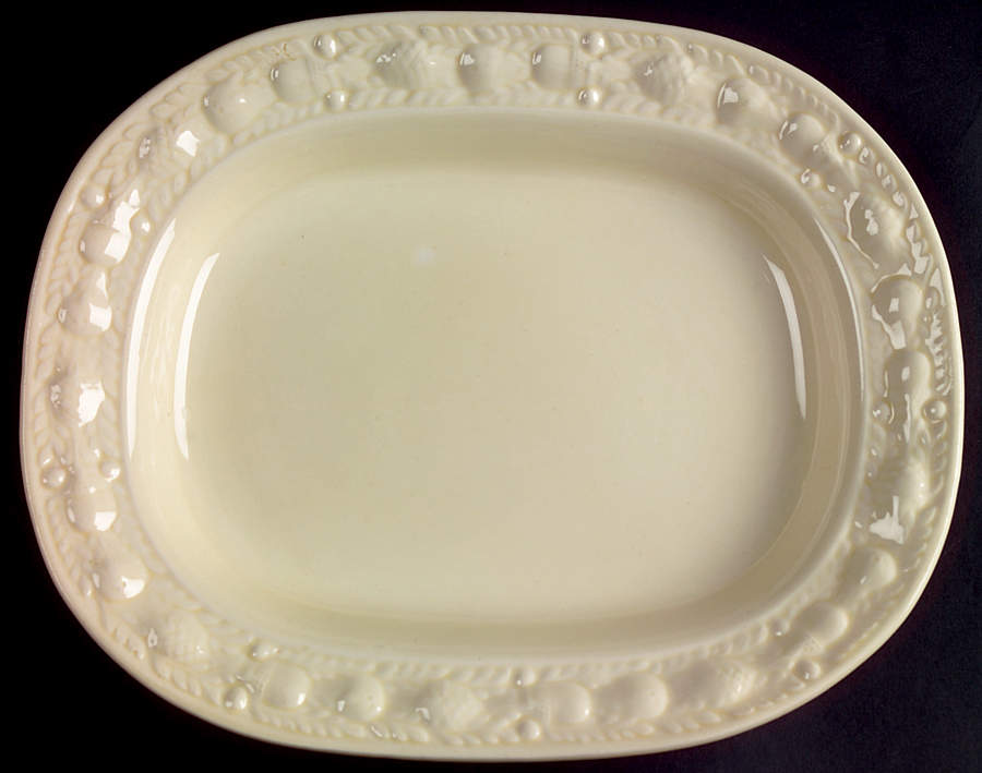 Della Robia Cream (Titian Ware) 9" Oval Serving Platter by Adams China-1