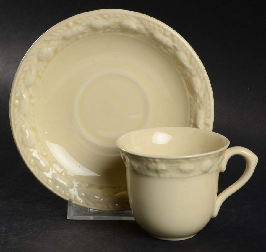 Della Robia Cream (Titian Ware) Flat Demitasse Cup & Saucer Set by Adams China-1
