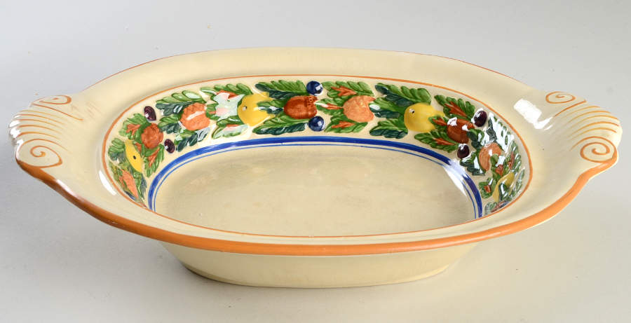 Della Robia Multicolor on Cream Oval Vegetable No Lid by Adams China-1