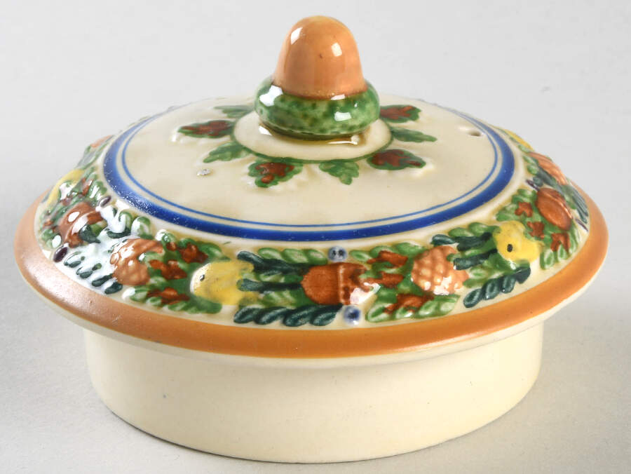 Della Robia Multicolor on Cream Lid for Coffee Pot by Adams China-1