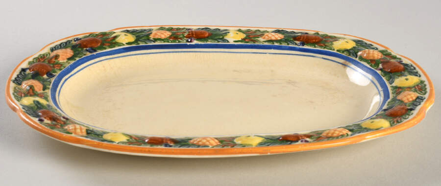 Della Robia Multicolor on Cream Butter Tray by Adams China-1