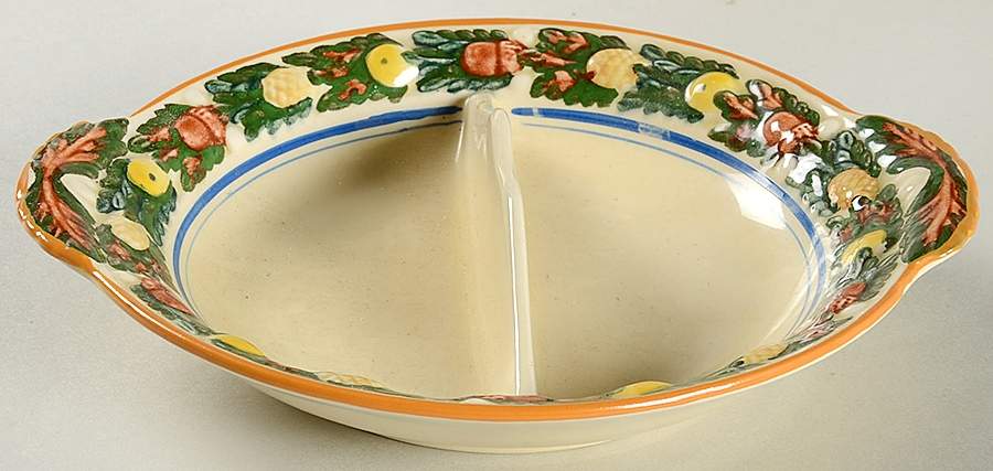 Della Robia Multicolor on Cream 2-Part Relish by Adams China-1