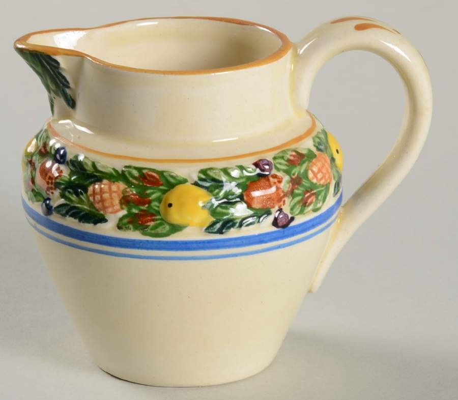 Della Robia Multicolor on Cream Mini Creamer by Adams China-1