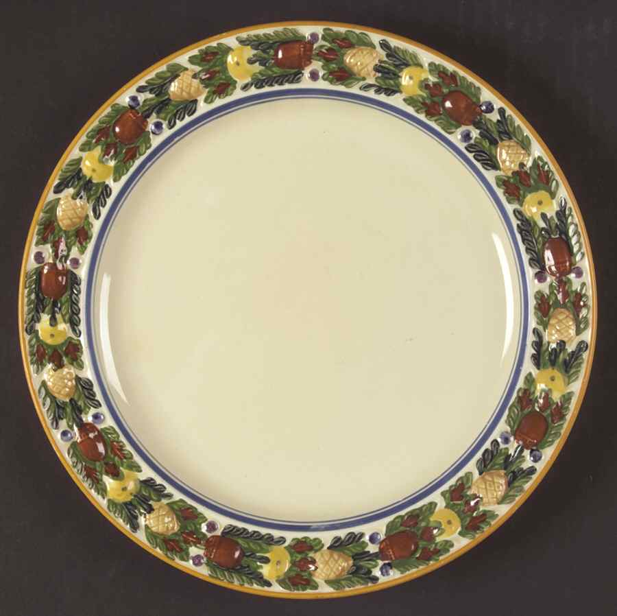Della Robia Multicolor on Cream Luncheon Plate by Adams China-1