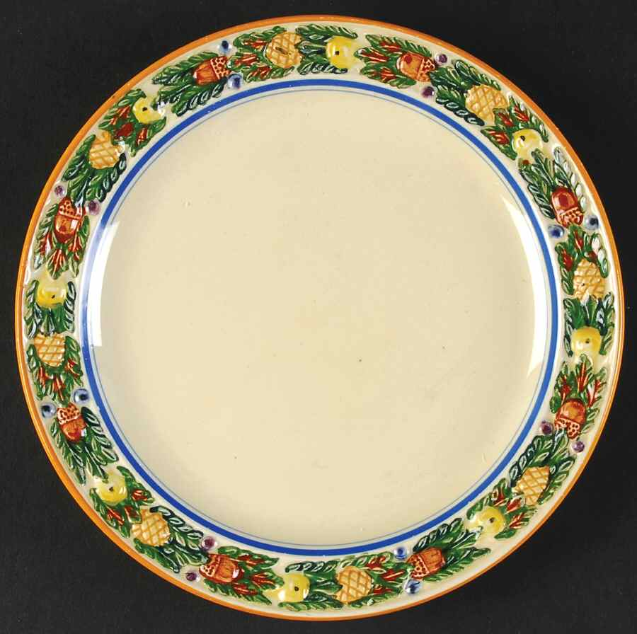 Della Robia Multicolor on Cream Dessert/Pie Plate by Adams China-1