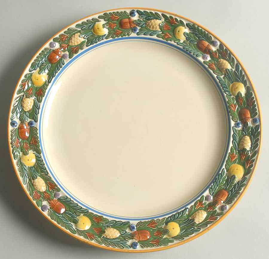 Della Robia Multicolor on Cream Dinner Plate by Adams China-1
