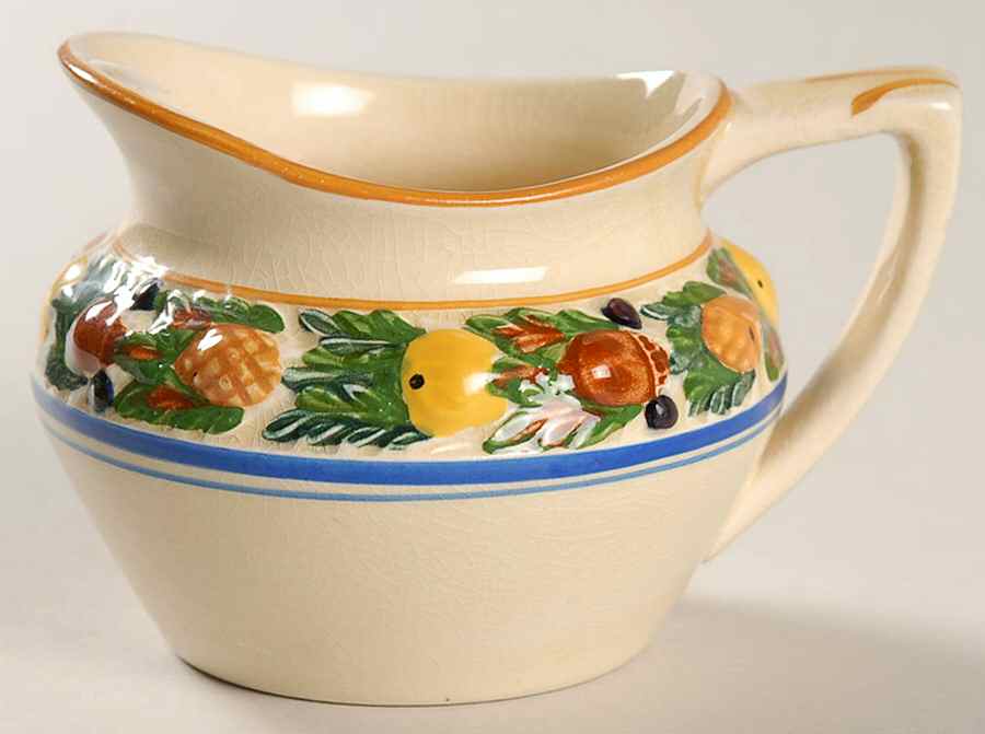 Della Robia Multicolor on Cream Mini Creamer by Adams China-1