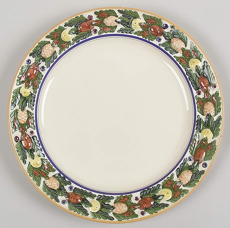 Della Robia Multicolor on Cream Dinner Plate by Adams China-1
