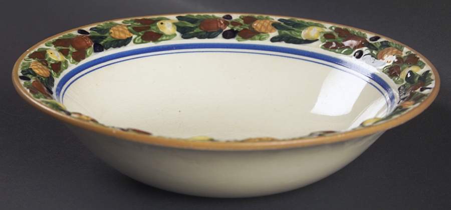 Della Robia Multicolor on Cream Coupe Cereal Bowl by Adams China-1