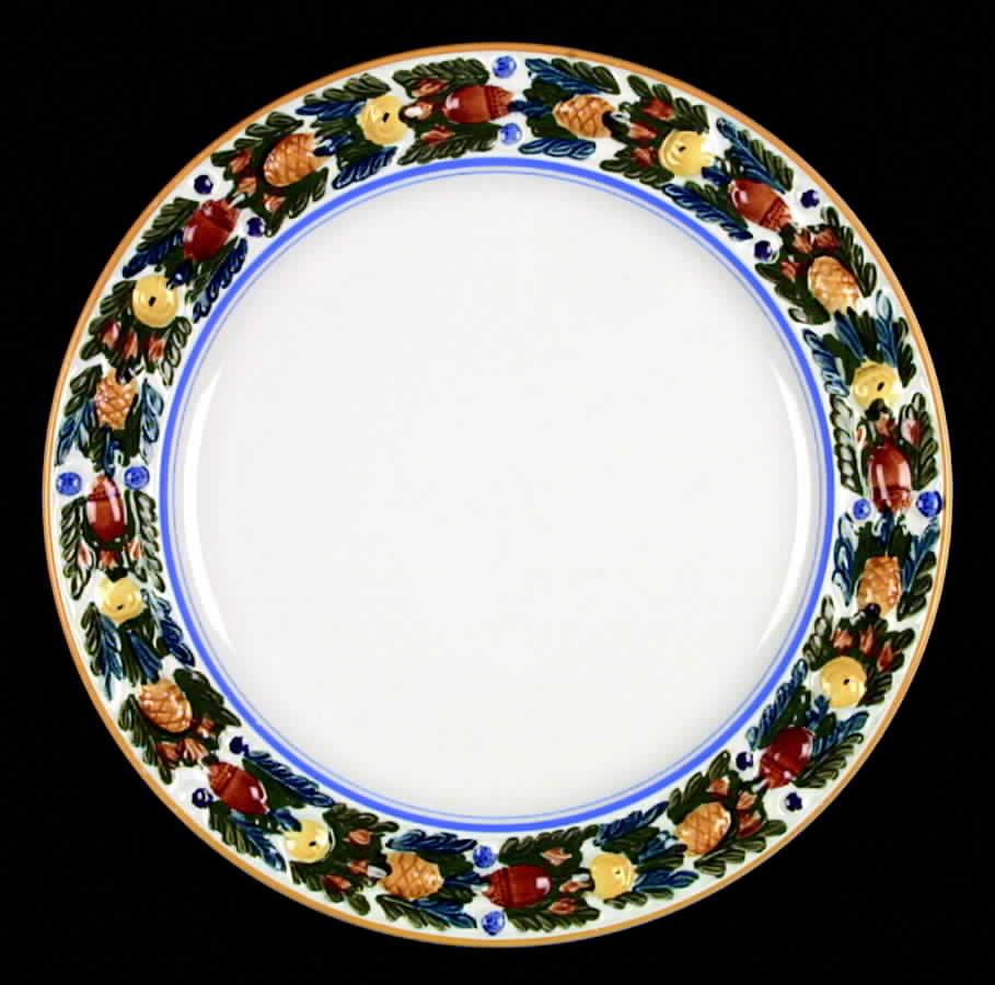 Della Robia Multicolor on White Dinner Plate by Adams China-1