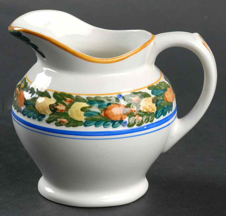Della Robia Multicolor on White Creamer by Adams China-1