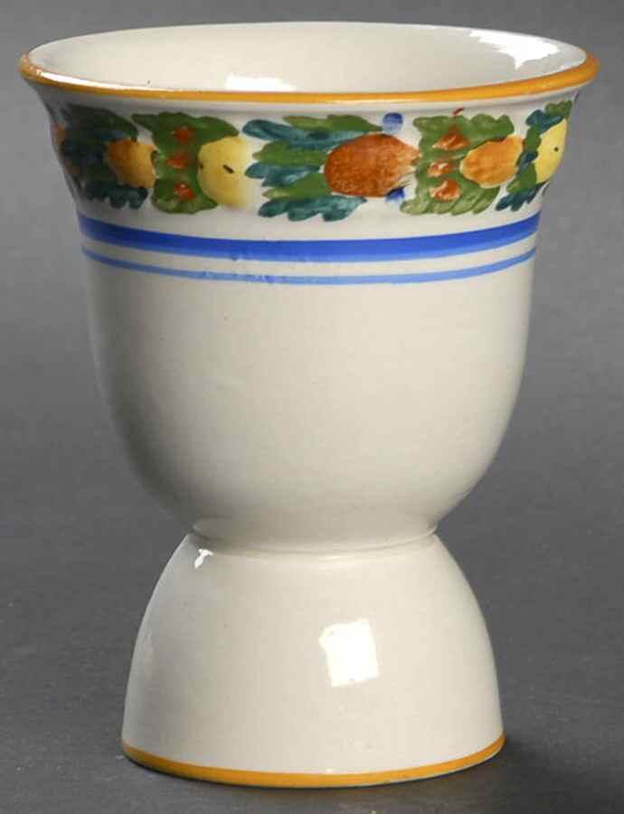 Della Robia Multicolor on White Double Egg Cup by Adams China-1