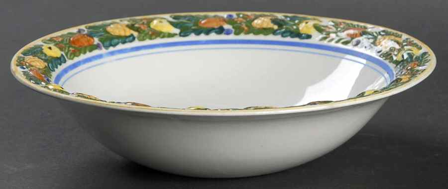 Della Robia Multicolor on White Coupe Cereal Bowl by Adams China-1