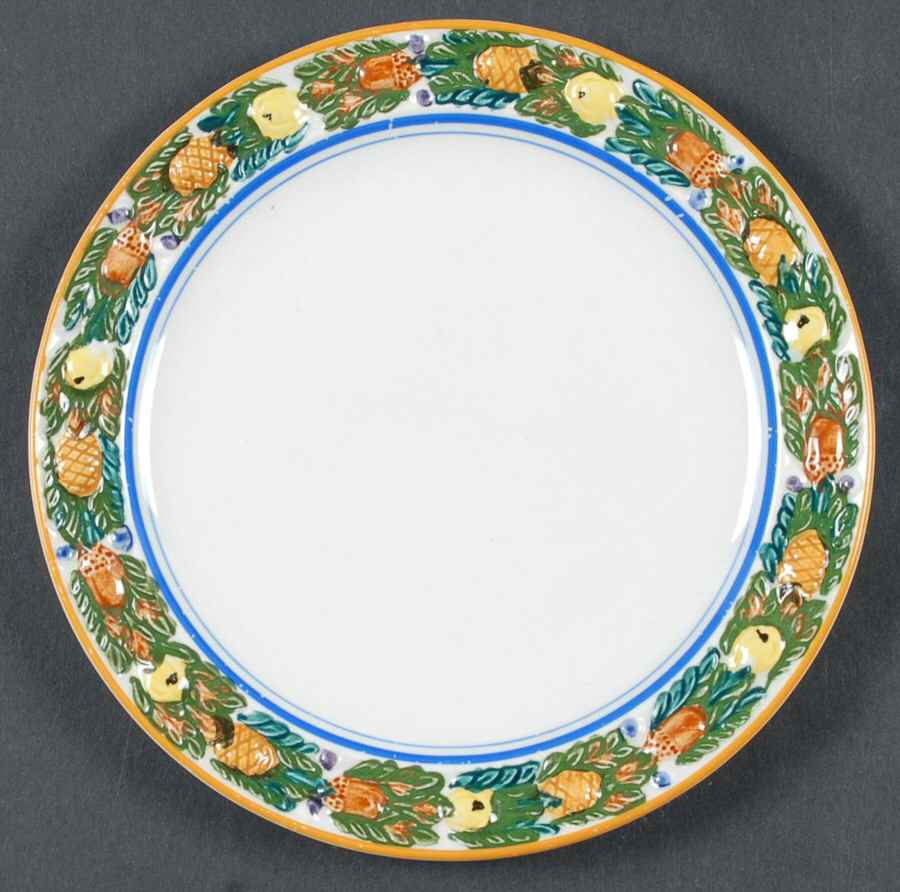 Della Robia Multicolor on White Bread & Butter Plate by Adams China-1
