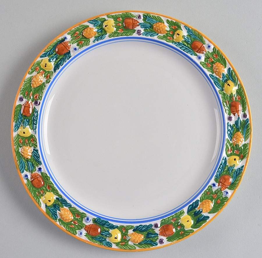 Della Robia Multicolor on White Salad Plate by Adams China-1