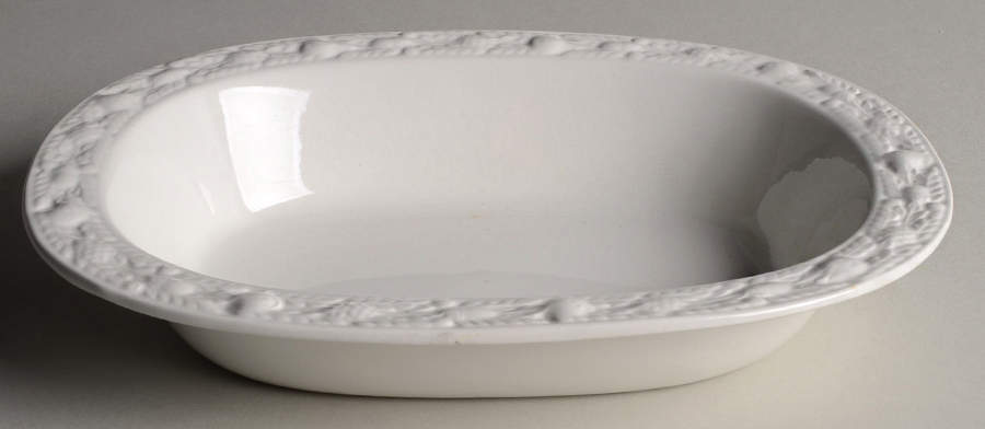 Della Robia White (Micratex) 9" Oval Vegetable Bowl by Adams China-1