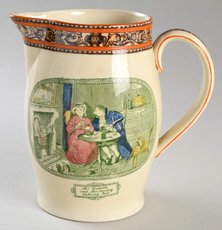 Dickens Orange (Old Back Stamp) 40 Oz Pitcher by Adams China-1