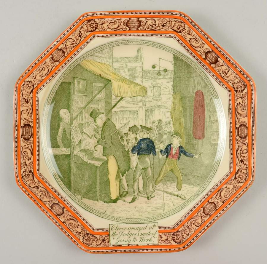 Dickens Orange (Old Back Stamp) Octagonal Salad Plate by Adams China-1